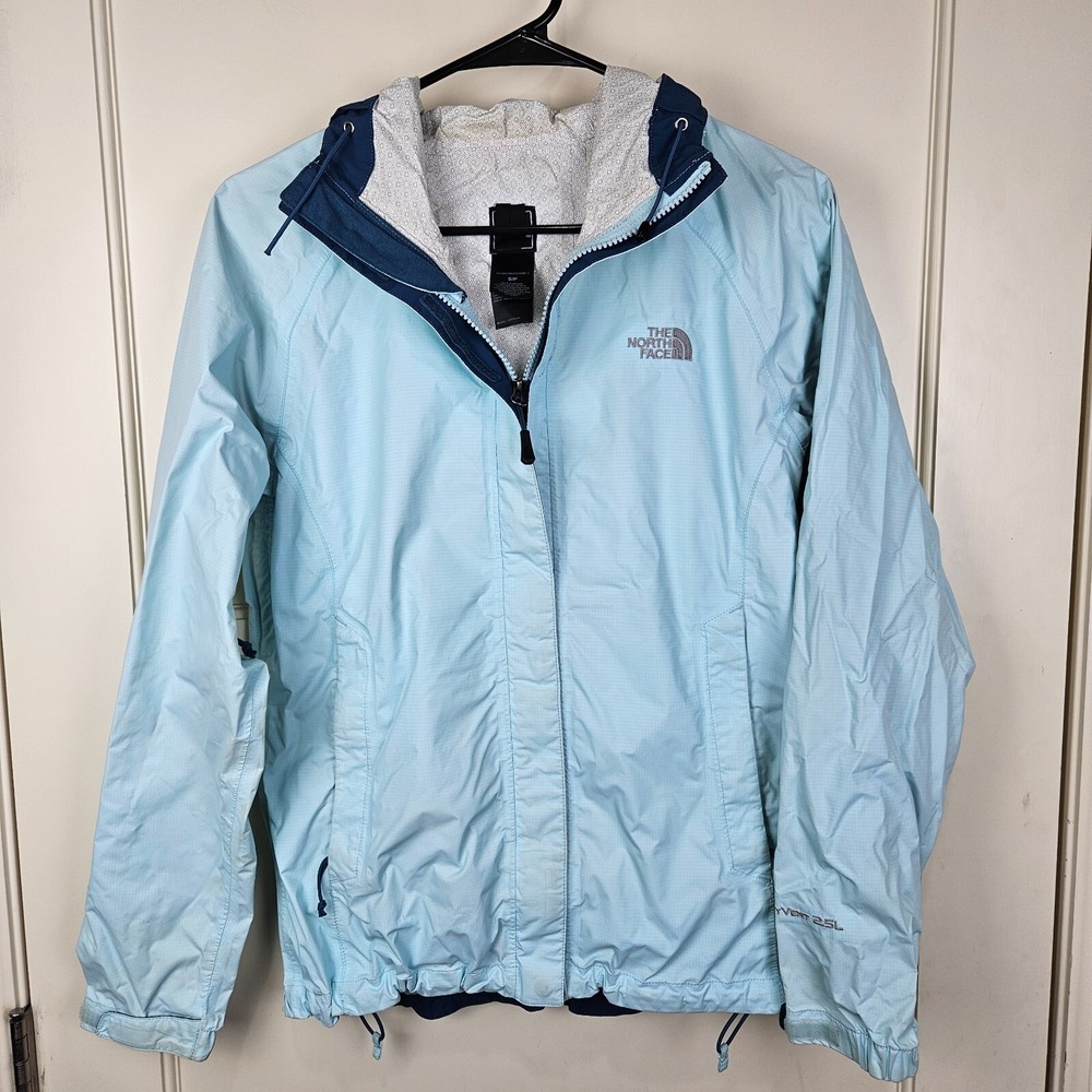 The North Face HyVent 2.5 Women's Blue Hooded Rain Jacket Coat Size: S